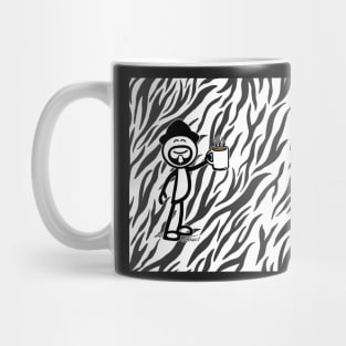 GG Coffee Guy Stick Figure Zebra Print Mug